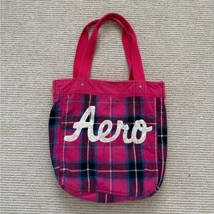 Aeropastel Pink Plaid Women's Tote Bag